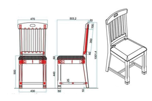 thiết kế tiêu chuẩn của ghế ăn